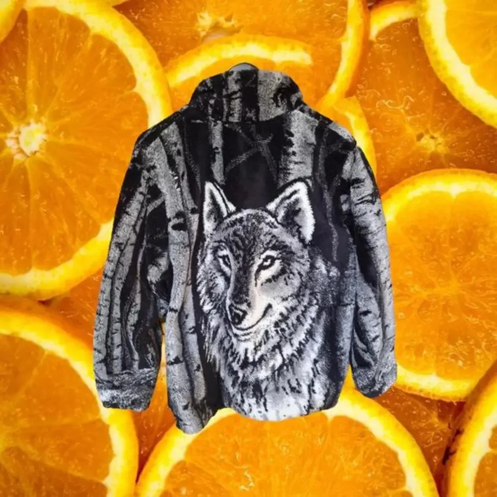 Seventh Avenue Wolf Black and White Jacket Size Medium‎